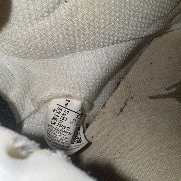 Nike Men's Air Jordan 1 Mid Light Smoke Grey White Sneakers 553558-112 Size 8 - Picture 6 of 6